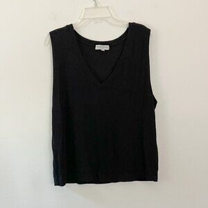 michael stars // black ribbed vneck tank top XL